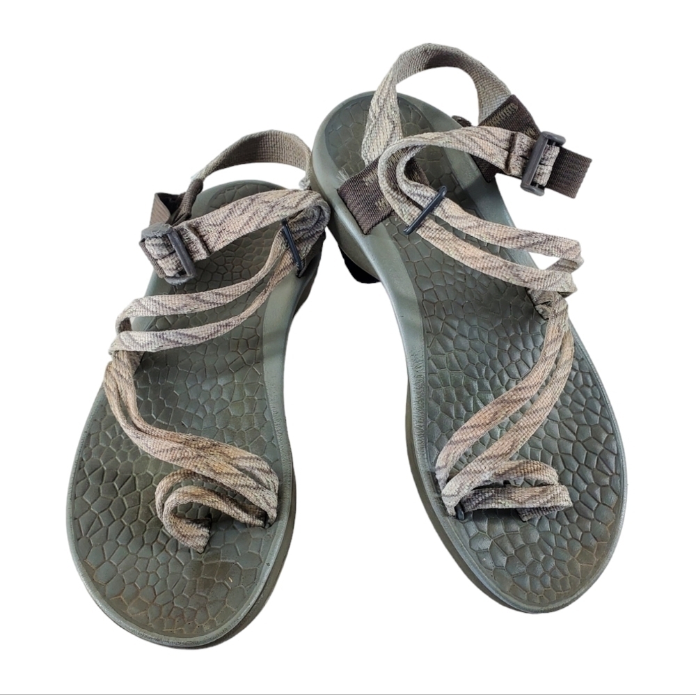 Chaco Sandals Womens 6 Gray Strappy Water Beach Hiking Performance Slides